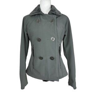 Mountain Hardwear Women's Gray Double Breasted LIned Athleisure Pea Coat S/C36‎